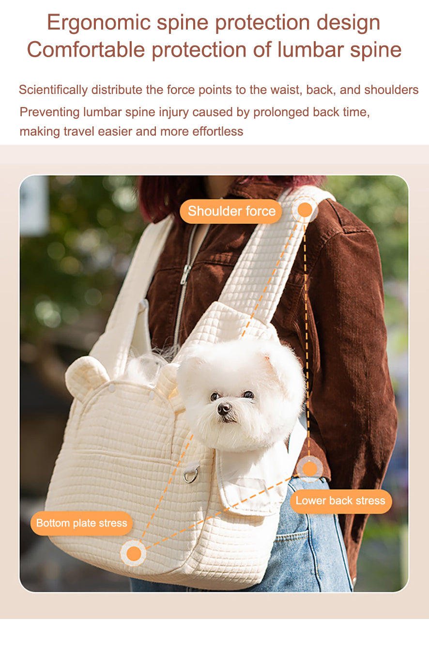 Cross-Body Pet Carrier Bag, Large Capacity Backpack With Adjustable Straps For Cats And Small Dogs. Made Of Soft, Breathable Waffle Mesh, Double Anti-Escape Design, Easy To Clean And Wear.