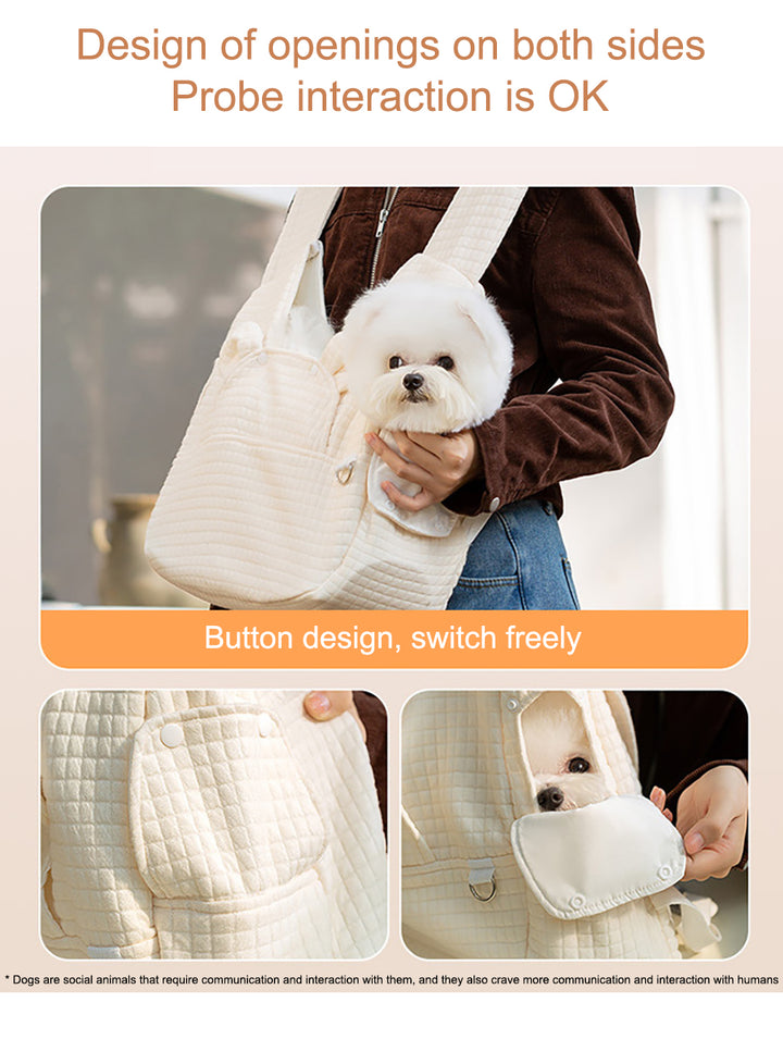 Cross-Body Pet Carrier Bag, Large Capacity Backpack With Adjustable Straps For Cats And Small Dogs. Made Of Soft, Breathable Waffle Mesh, Double Anti-Escape Design, Easy To Clean And Wear.