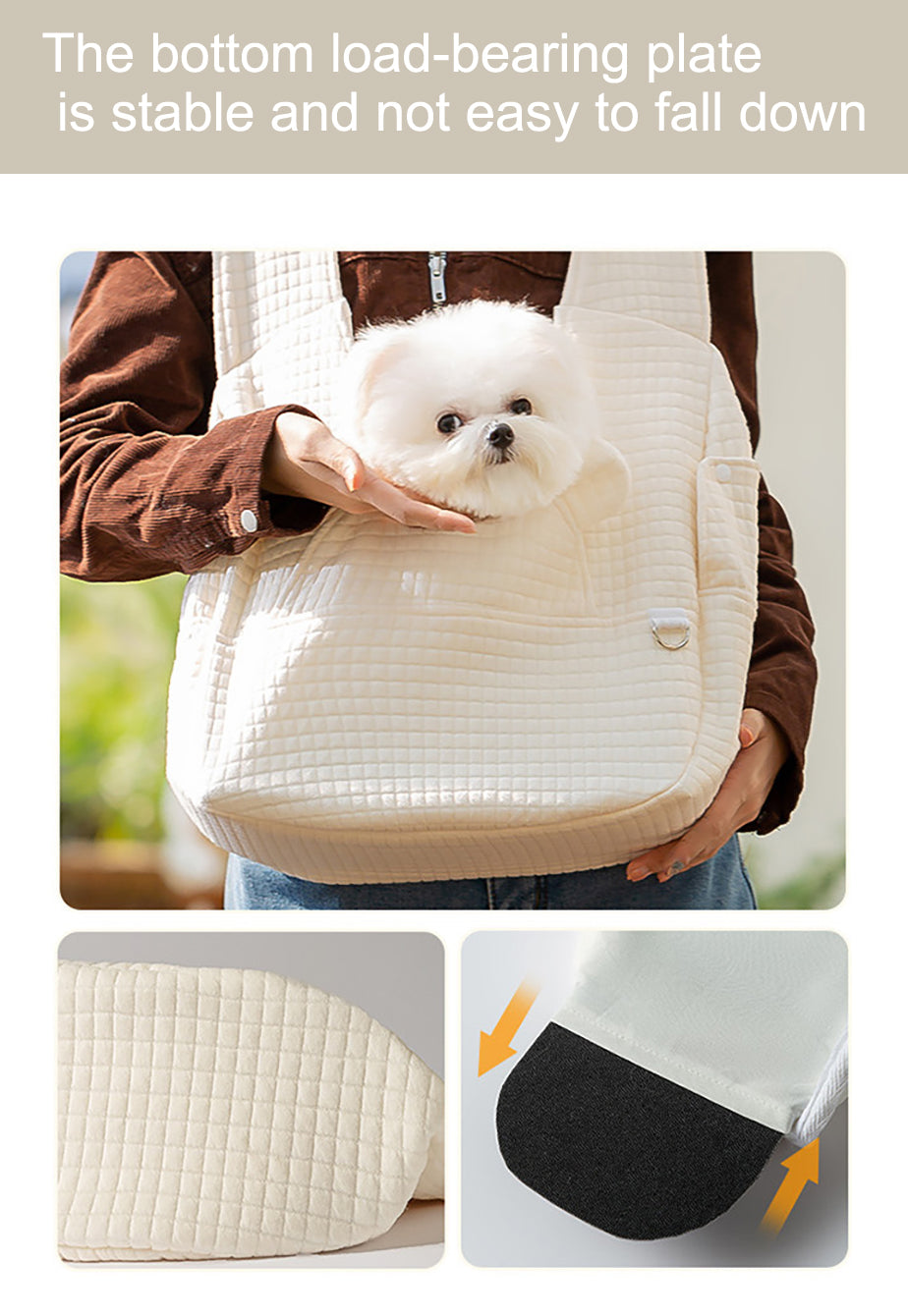 Cross-Body Pet Carrier Bag, Large Capacity Backpack With Adjustable Straps For Cats And Small Dogs. Made Of Soft, Breathable Waffle Mesh, Double Anti-Escape Design, Easy To Clean And Wear.