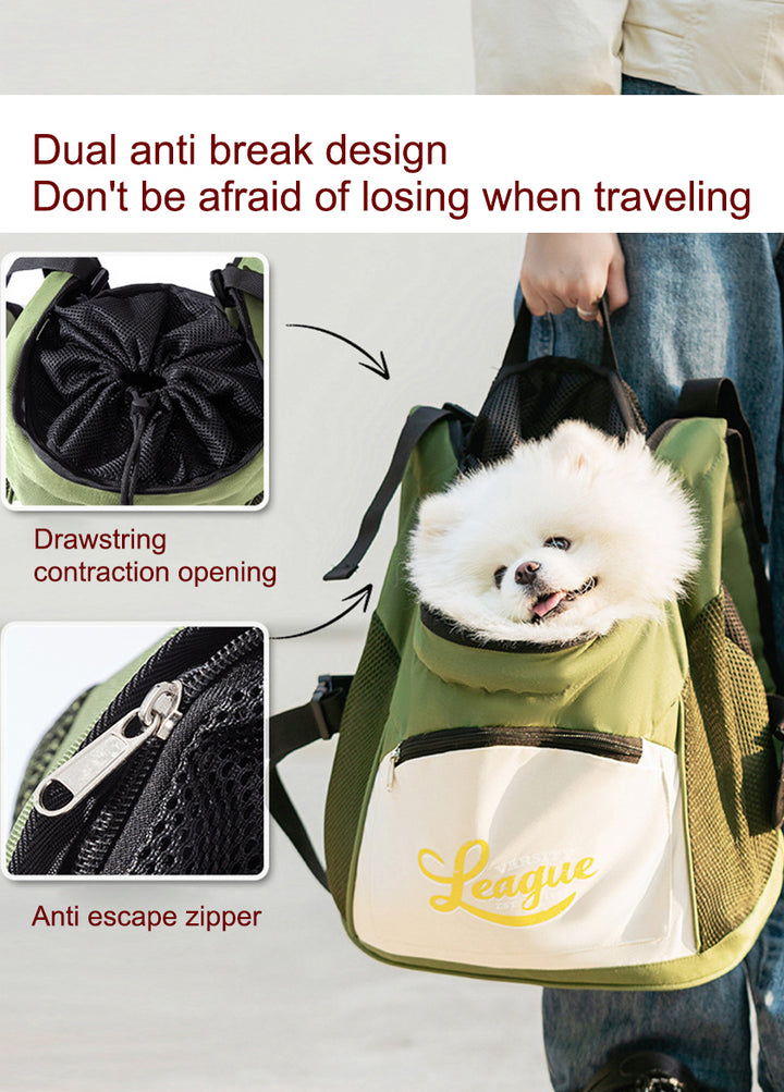 Four seasons can use pet large capacity backpack, dogs and cats go out to carry chest bag