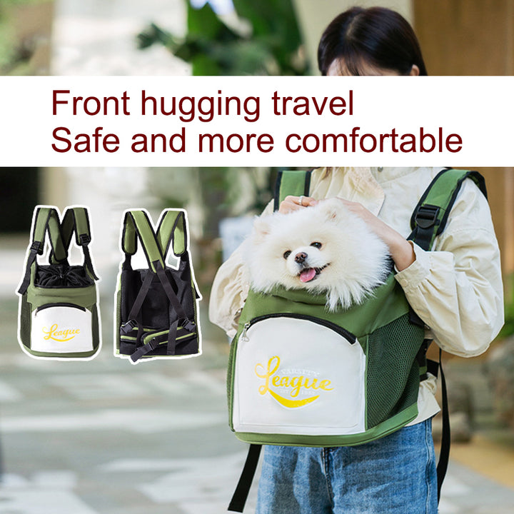 Four seasons can use pet large capacity backpack, dogs and cats go out to carry chest bag