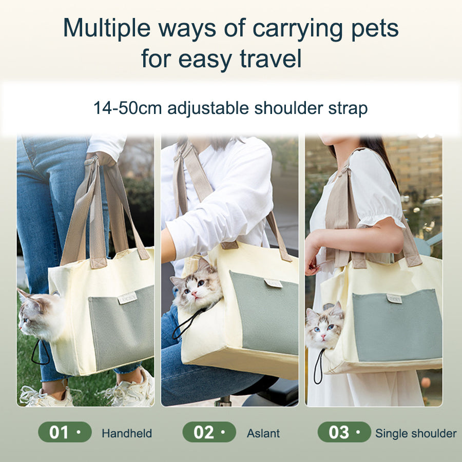 Comfortable and breathable large capacity canvas bag for cats and dogs