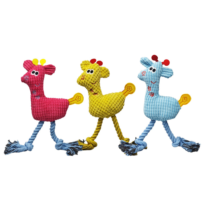 3 pcs plush dog toy with squeaker Chicken shape with Rope Toy for pets chewing