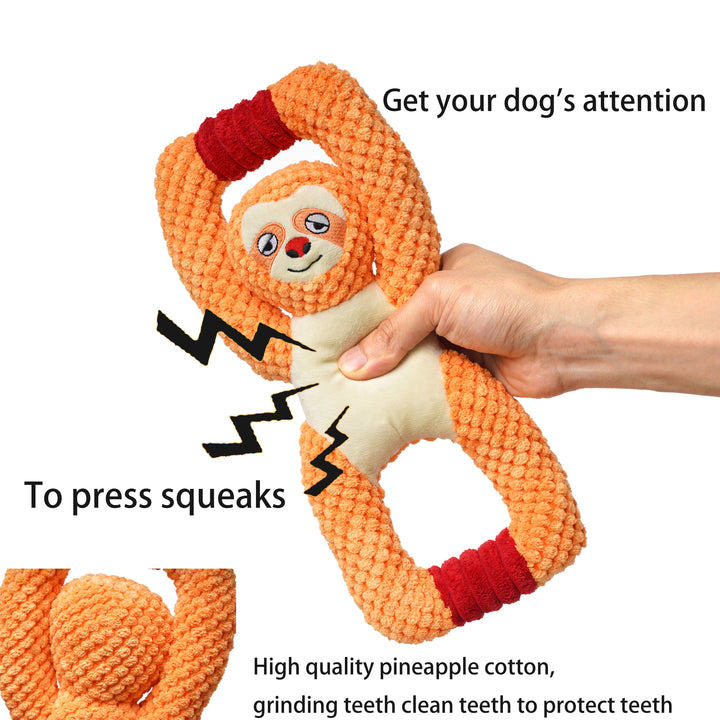 Pet Plush tug-of-war toy panda sloth shape, grinding teeth cleaning dog toy