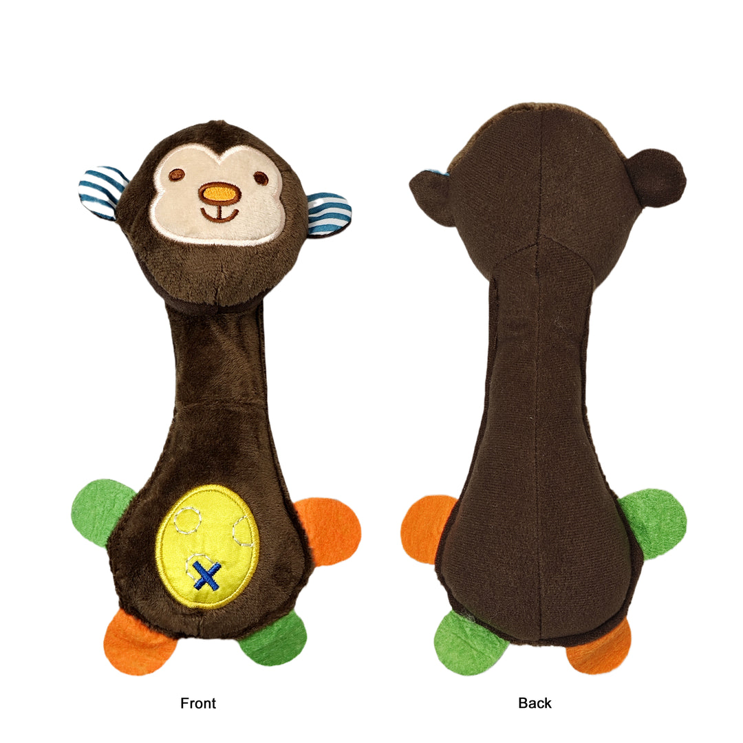 Stuffed Dog Toys with Squeakers monkey shape toy with handbell for pet toy