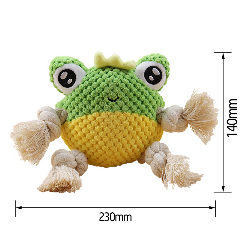 Crab Frog shape Cotton rope dog chew toy, Plush, Bite-Resistant pet toy for dogs