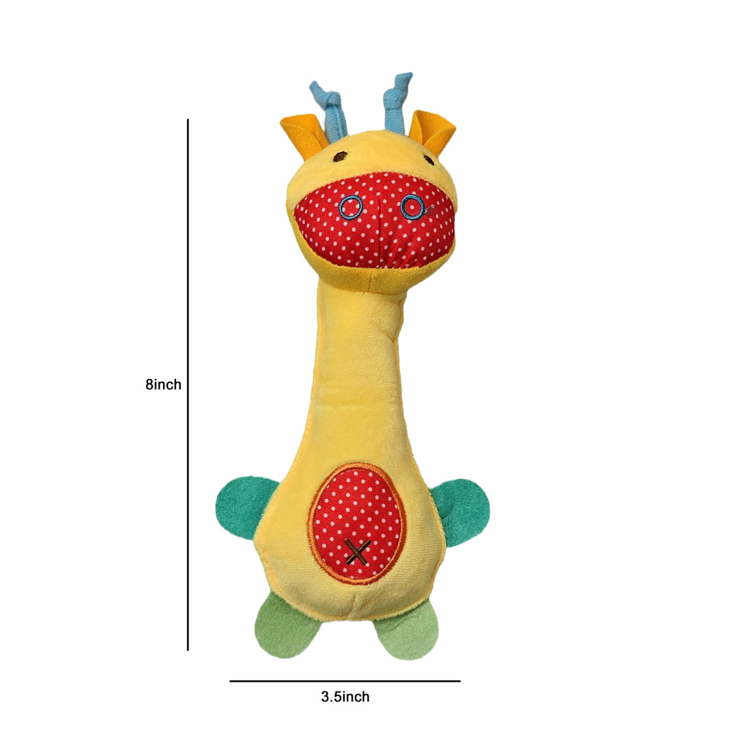 Stuffed Dog Toys with Squeakers giraffe shape toy with handbell for pet toy