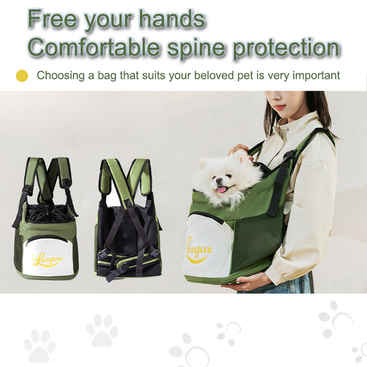 Four seasons can use pet large capacity backpack, dogs and cats go out to carry chest bag