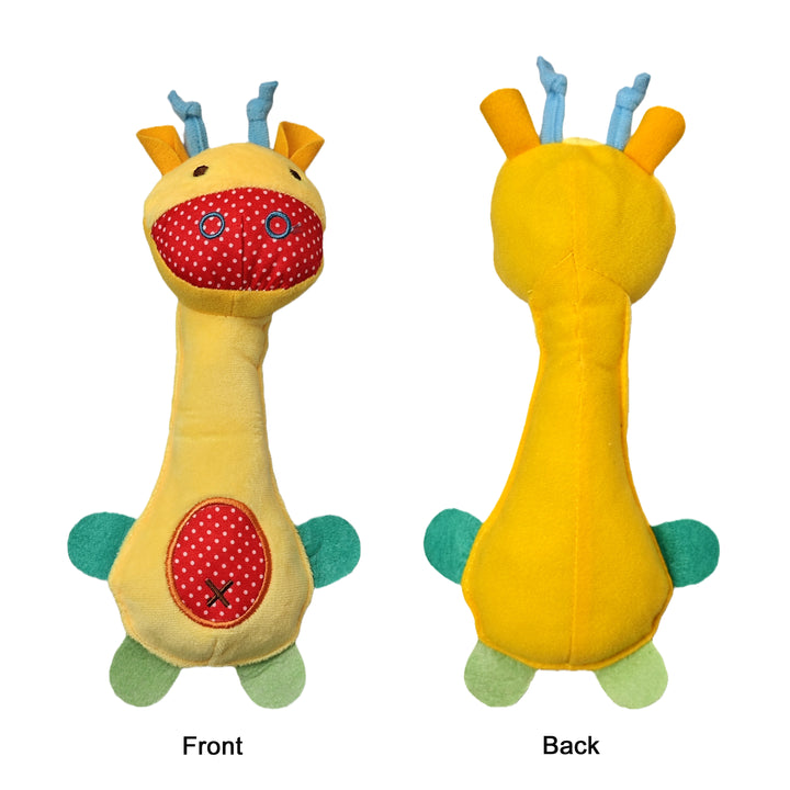 Stuffed Dog Toys with Squeakers giraffe shape toy with handbell for pet toy