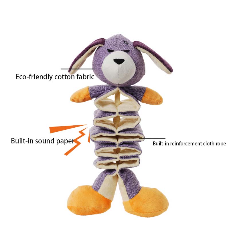 Pull up the rope dog toys with sounds paper, chewing pet toys