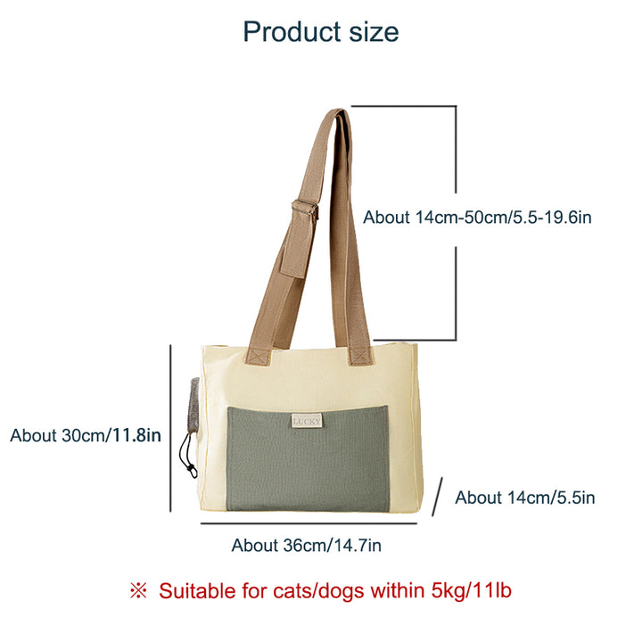 Comfortable and breathable large capacity canvas bag for cats and dogs