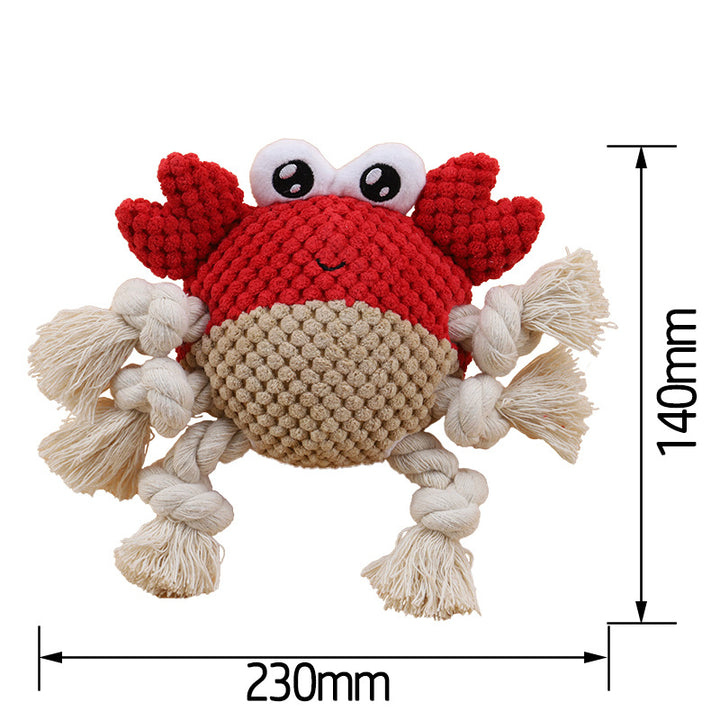 Crab Frog shape Cotton rope dog chew toy, Plush, Bite-Resistant pet toy for dogs